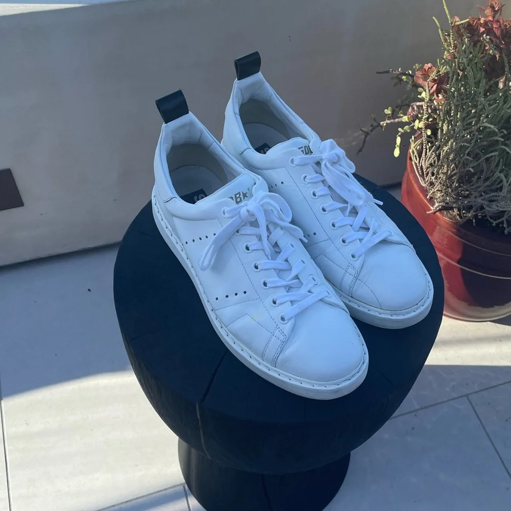 golden goose starter sneakers in all white leather - Picture 9 of 16